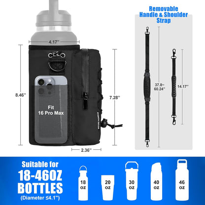 NATURE PIONEOR Magnetic Gym Bag for Men and Women - Magnet Water Bottle Holder Sling Carrier with Crossbody Shoulder Strap,Gym Accessories Pouch,Phone Pockets for Sports,Walking,Travel,Workout