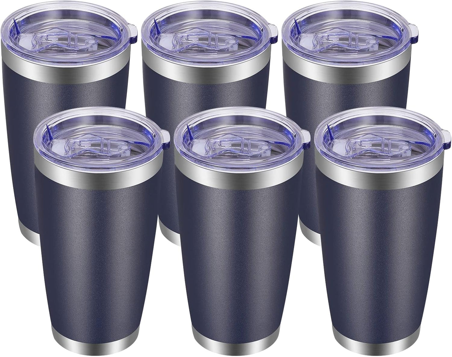 VEGOND 20oz Tumbler with Lid and Straw Stainless Steel Tumbler Cup Bulk Vacuum Insulated Double Wall Travel Coffee Mug Powder Coated Coffee Cup, Black, 12 Pack