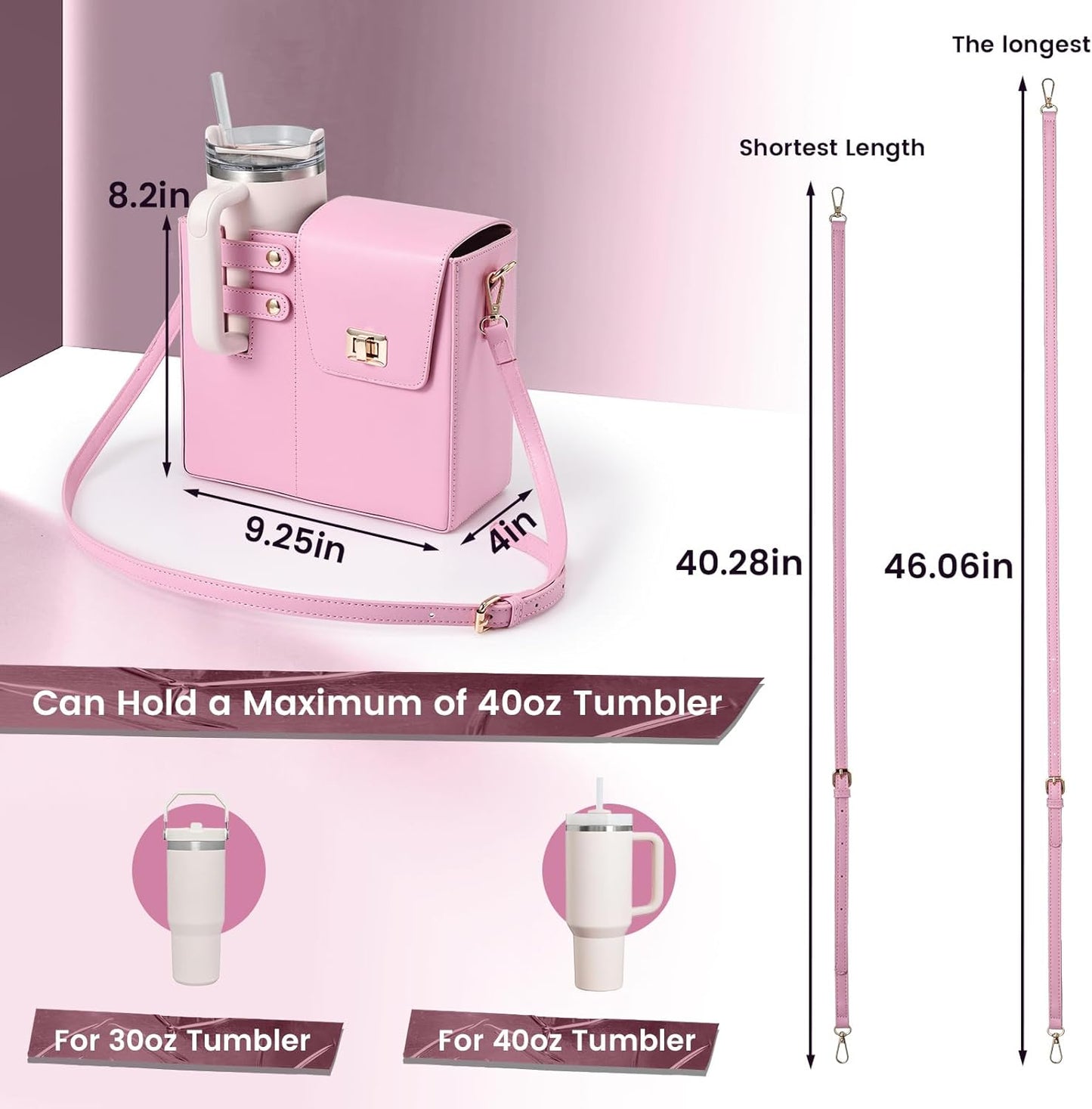 Outdoor Portable Crossbody Water Cup Purse Bag Water Bottle Carrier Bag with Phone Pocket Tumbler Carrier with Strap