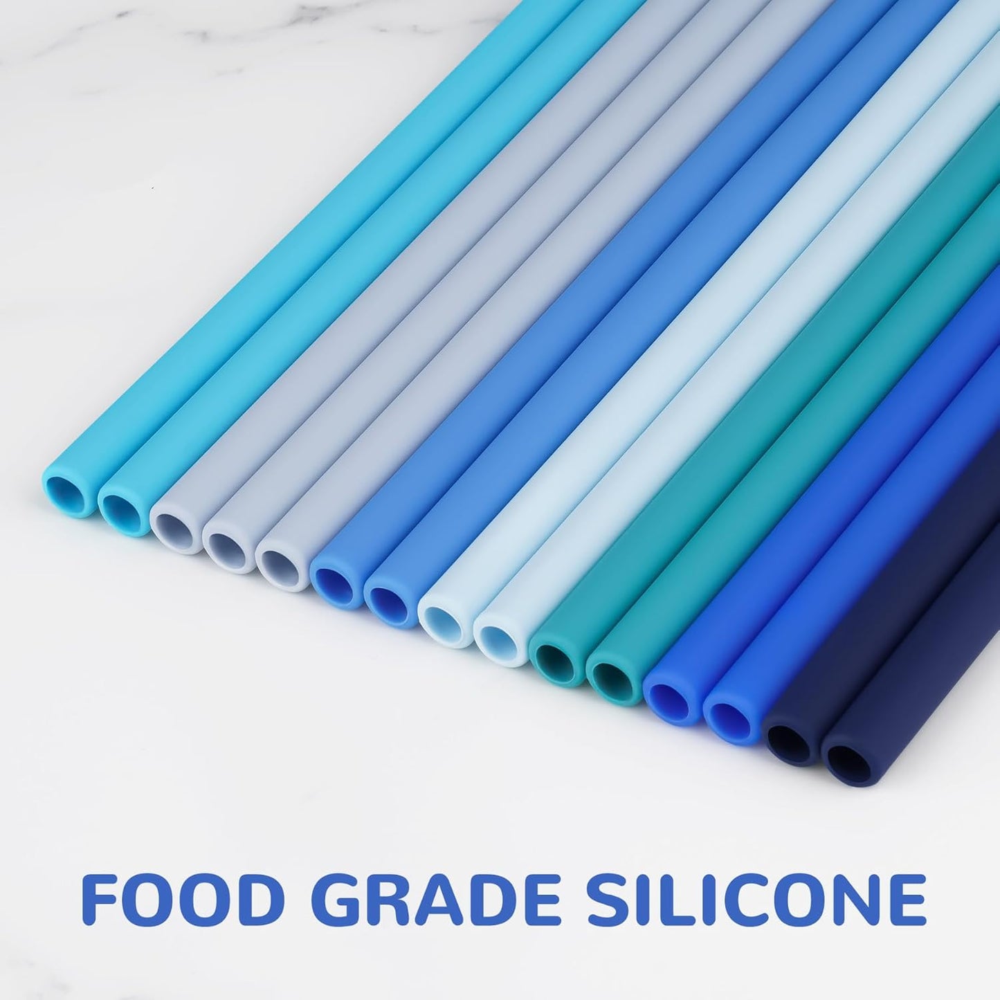 Tomorotec 15PCS Reusable Silicone Drinking Straws w/ 2 Brushes, Fit for Stanley Tumbler 40oz 30oz 20oz, 12" Long Customizable for Various Drinkware, Dishwasher Safe, BPA-Free, Safe for Teeth (Macaron)