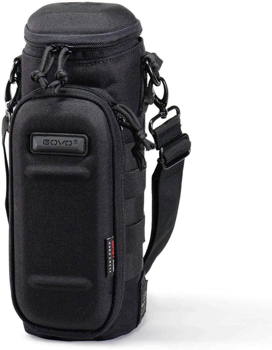 GOVO U1 Water Bottle Pouch with Zippered Hardshell Cap, Fits Up to 40oz Bottle, Molle System, Heavy Duty, Made With 100% Nylon