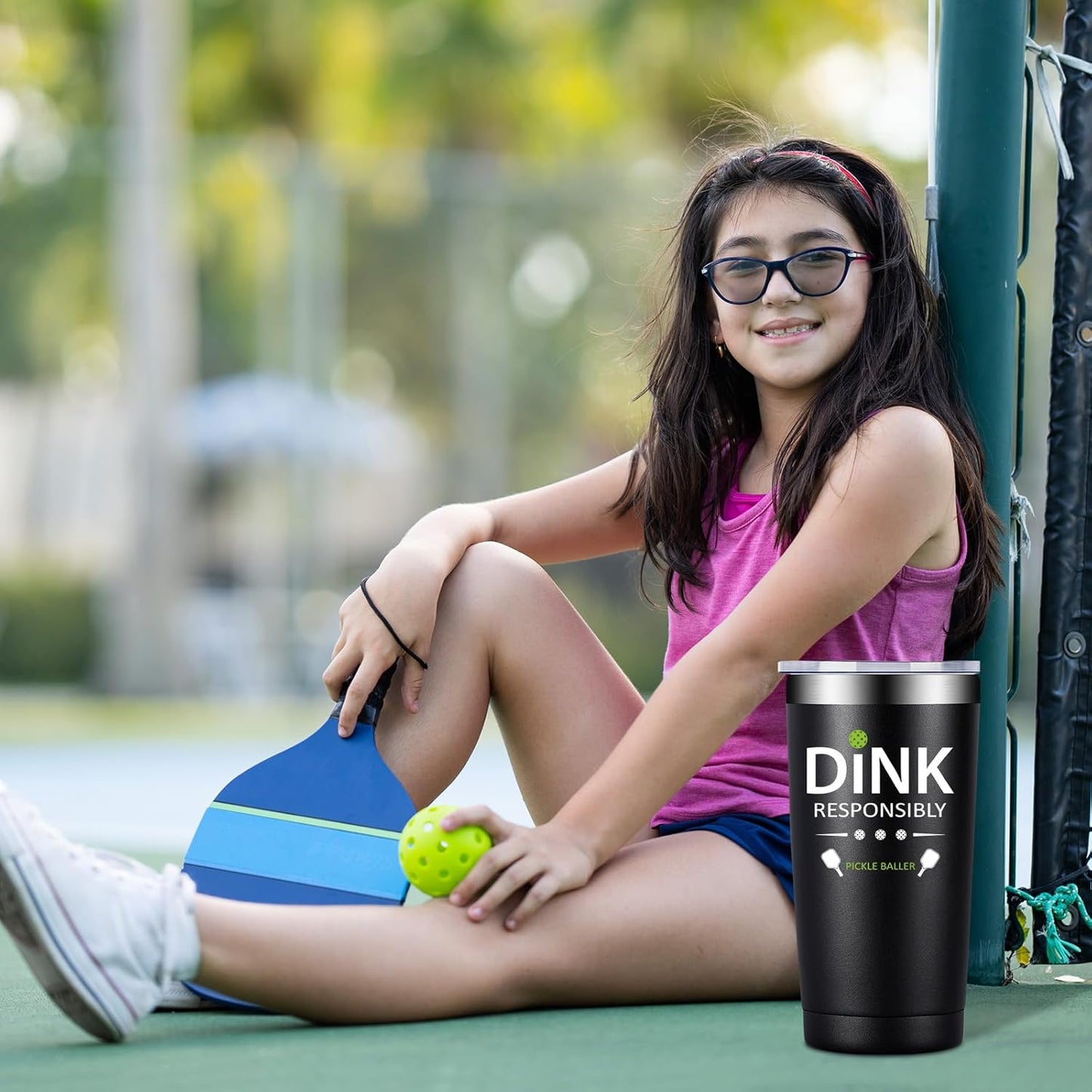 Fufandi Pickleball Gifts for Men Women - Pickle Ball Dink Responsibly - Christmas, Birthday Gifts for Pickleball Lovers Player Coach - Tumbler Cup 20oz