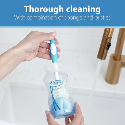 Dr. Brown's Silicone Cleaning Brush Set with Bottle, Spout, and Straw Brush, 3 Brushes to Clean Baby Bottles, Spouts, Nipples, and Straws, BPA Free – 3-Pack