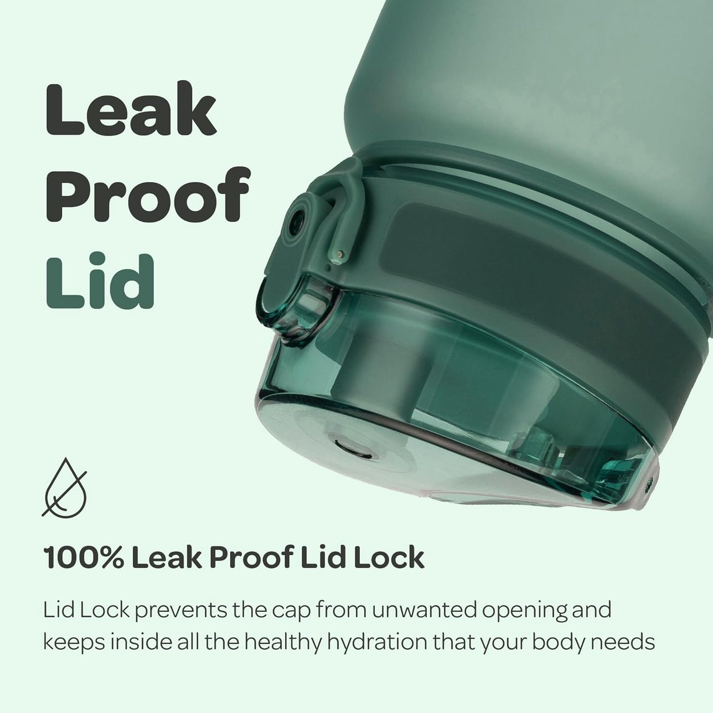 Hydracy Water Bottle with Time Marker -Large BPA Free Water Bottle & No Sweat Sleeve -Leak Proof Gym Bottle with Times to Drink - Ideal for Fitness Sports & Outdoors
