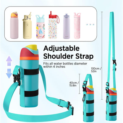 EasyAcc Water Bottle Holder Strap Sling, for Owala FreeSip 24 32 40 oz, Hydro Flask, Cirkul, Yeti, Stanley Flip, Universal Water Bottles, with Carabiner, for Walking Curise Travel (Bottle Excluded)