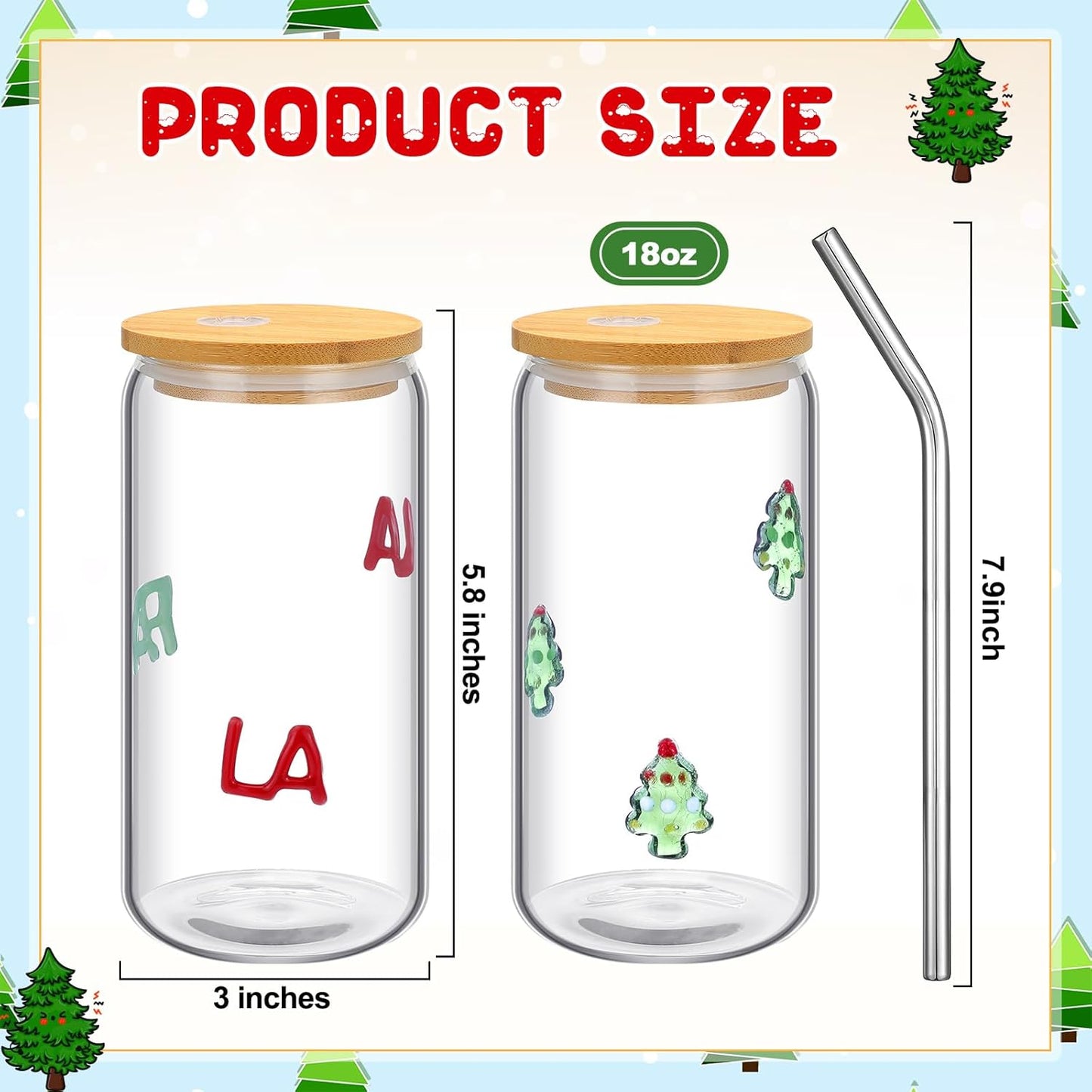 Honeydak 2 Pcs Icon Juice Glass Tumbler with Lid & Straw - 18 oz Cloud and Sun Icon Can Shape Glass Cups Coffee Juice Beer Soda Drinking Cup for Summer Halloween Christmas Party Supplies Gift