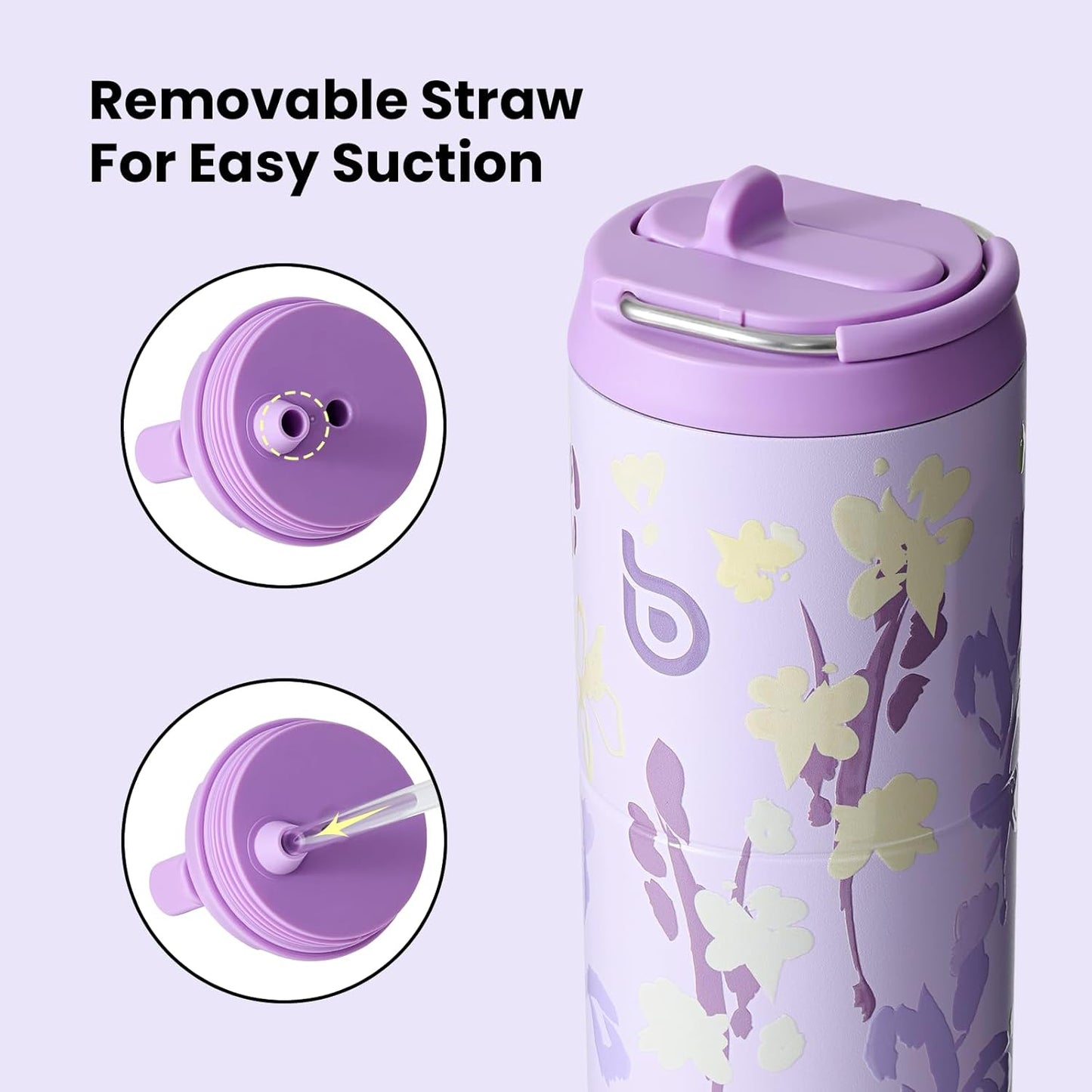 BOTTLE BOTTLE Insulated Water Bottle 24oz with Straw Lid and Handle for Sports Travel Gym Stainless Steel Water Bottles Double-Wall Vacuum Metal Leak Proof BPA-Free
