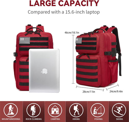 Wotony Military Tactical Backpack for Men Waterproof Daypack 3 Day Assault Pack Molle Bag with Water Bottle Holder