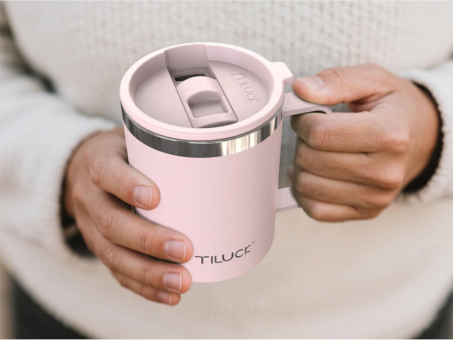 TILUCK 20 oz Insulated Tumbler with BPA-Free Lid, Stainless Steel Vacuum Travel Coffee Mug, Double Wall Coffee Tumbler（20oz，Matte DarkBlue）