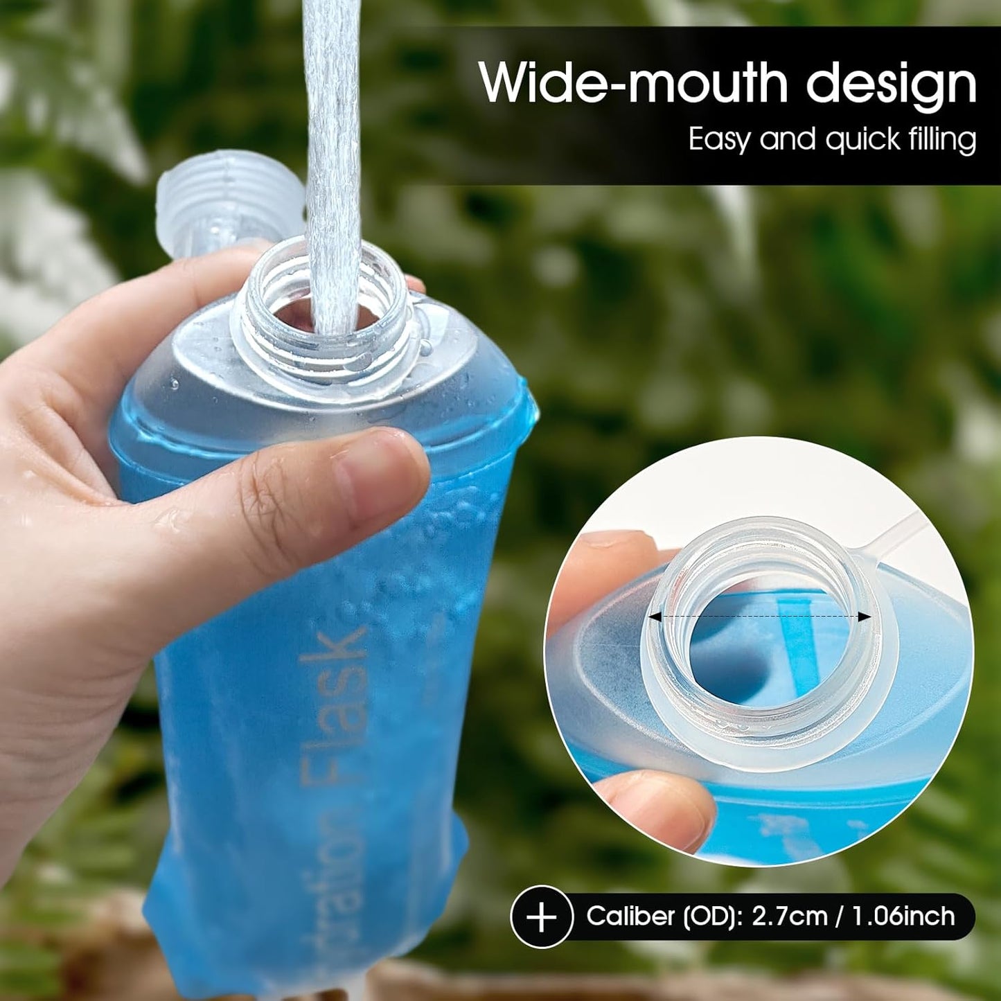 GYGYL Soft Flask, TPU Collapsible Soft Water Bottle for Hydration Pack, Running Vest, Leak-Proof Folding Water Bottle for Hiking Cycling Climbing Jogging-250ml Grey