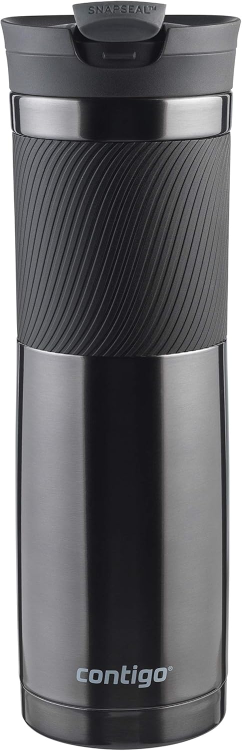 Contigo Byron Snapseal Travel Mug, Stainless Steel Thermal mug, vacuum flask, leakproof tumbler, coffee mug with BPA free Easy-Clean Lid, 470 ml, Vivacious