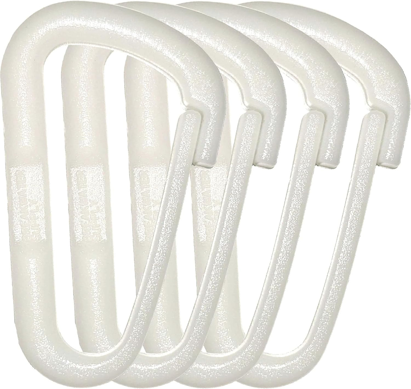 Breakwater Supply™ Hingeless Carabiner Hooks 4 Pack, Small 2-inch Gear Attachment Clips for Backpack, Keys, Keychain, Water Bottle, MOLLE + Ultralight, Tactical, D-Ring, Non-Corrosive, D-Shape