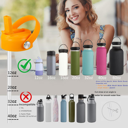 RRegeny Straw Lid for Hydro Flask Wide Mouth 32 40 oz, Lids with Flexible Handle compatible with HydroFlask, Replacement Sports Flex Cap Wide Mouth Top