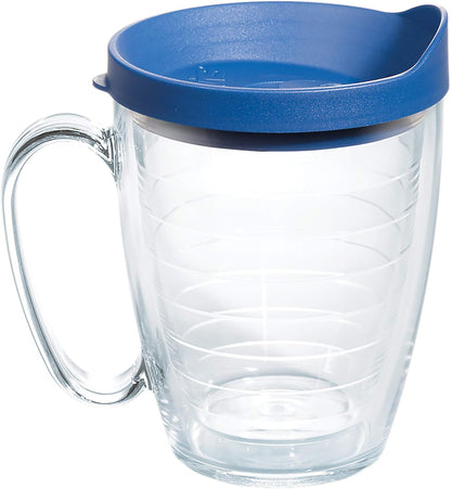 Tervis Clear & Colorful Lidded Made in USA Double Walled Insulated Tumbler Travel Cup Keeps Drinks Cold & Hot, 24oz, Black Lid, 1 Count (Pack of 1)