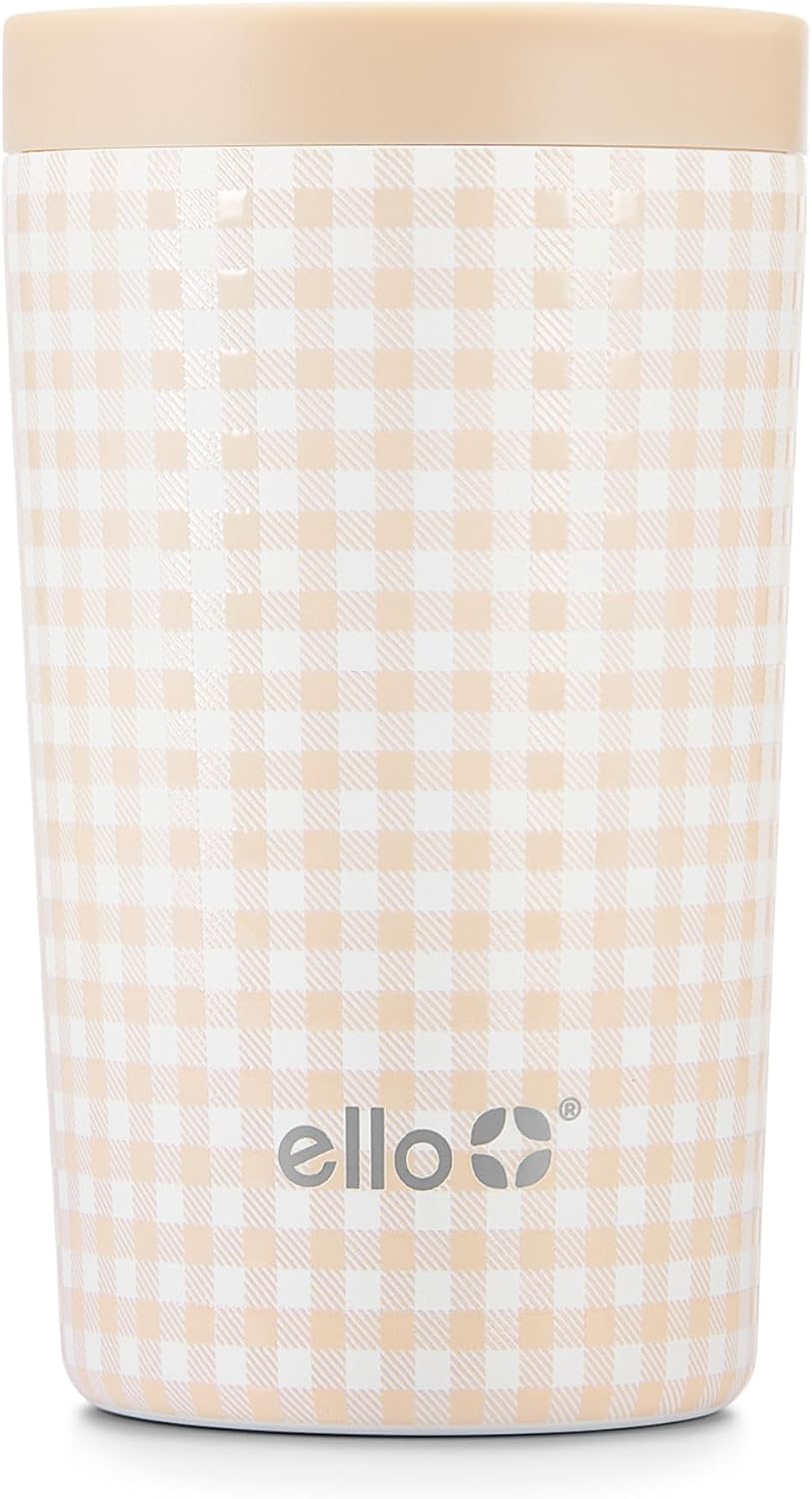 Ello Miri 16oz Vacuum Insulated Stainless Steel Travel Mug, Leak-Proof Slider Lid, Keeps Hot for 5 Hours, Perfect for Coffee or Tea, BPA-Free, Fits Most Cupholders, Holiday Gift, Speckle