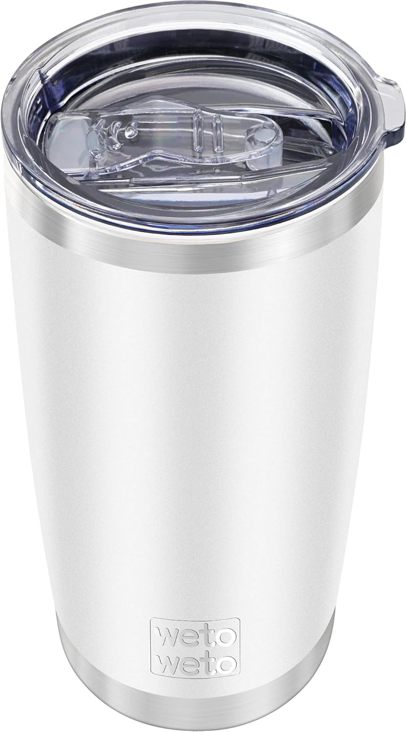 WETOWETO 20oz Tumbler, Stainless Steel Vacuum Insulated Coffee Travel Mug, Double Wall Powder Coated Insulated Coffee Mug Travel Mug with Lid Thermal Cup for Outdoor (Navy Blue, 1 Pack)