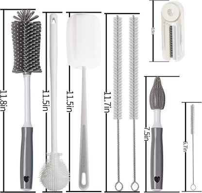 8Pcs Water Bottle Cleaner Brush Compatible with Stanley, Multipurpose Brush Cleaner Kit with Nylon Straw Brush 4 in 1 Bottle Gap Cleaner and Silicone Cup Cleaners