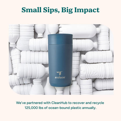 REDUCE Perk 10oz Insulated Coffee Tumbler – Leak-Proof with Lockable Lid and Vacuum Insulation–Durable Stainless Steel–Fits Car Cup Holders–One-Handed Travel Mug in Sand Leopard Print-Gentle Lavender
