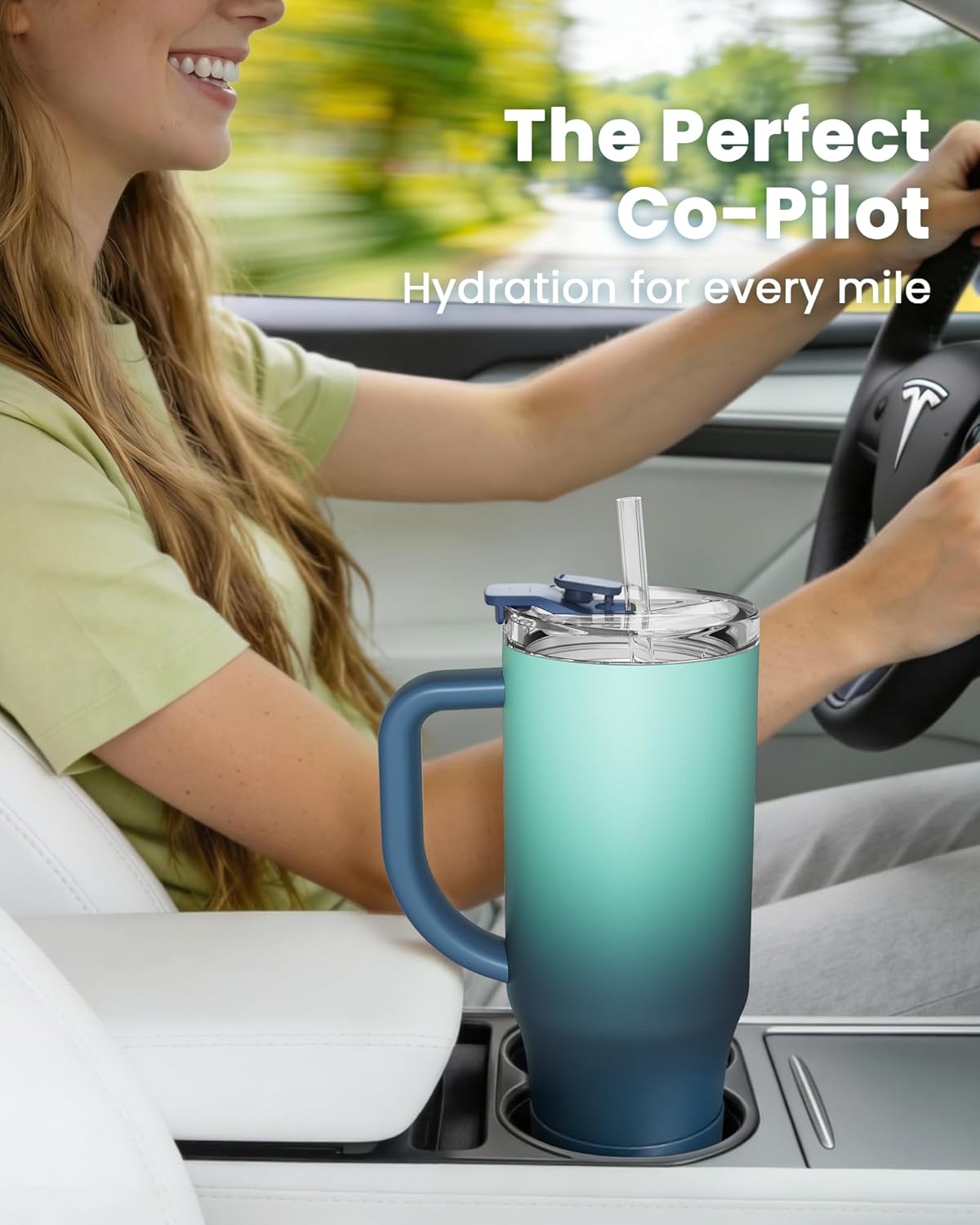 Renoj Insulated Mug 100% Leak Proof Insulated Water Bottle for Iced Coffee & Hot Drinks - Fits Car Cup Holder, Ideal Gift, 2 Straws & Silicone Boot - SnapShift Pink 32 oz