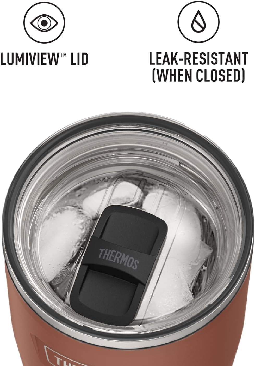 THERMOS ICON SERIES, Stainless Steel Tumbler with Slide Lock, 18 Ounce, Mystic Navy