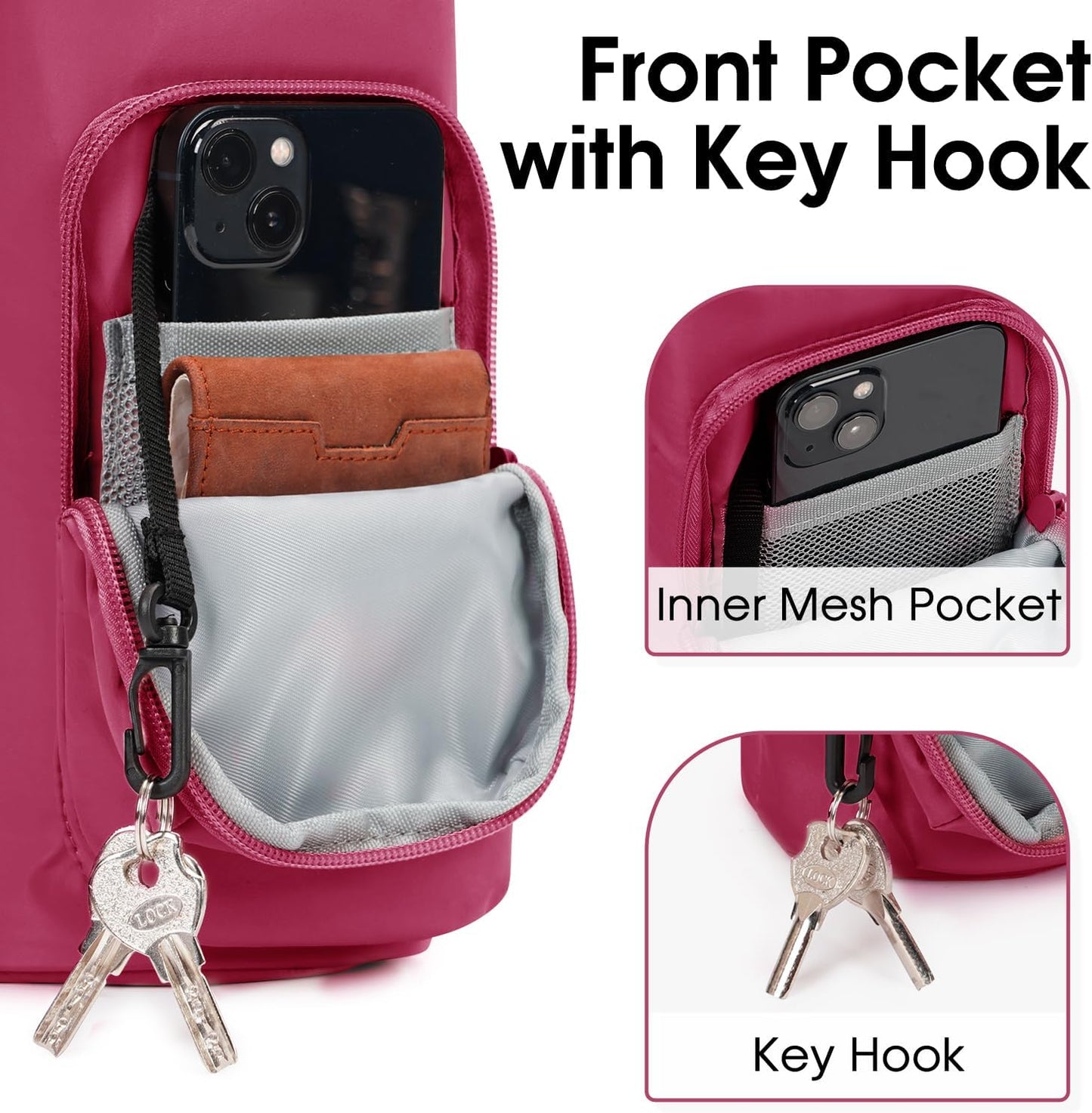 Ceneda Water Bottle Carrier Bag with Phone Pocket 32oz 40oz Tumbler Insulated Water Bottle Holder with Adjustable Shoulder Strap Carrier Sling Bag (Purple)