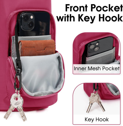 Ceneda Water Bottle Carrier Bag with Phone Pocket 32oz 40oz Tumbler Insulated Water Bottle Holder with Adjustable Shoulder Strap Carrier Sling Bag (Purple)