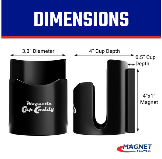 Master Magnetics Magnetic Cup Holder - Caddy for Bottles, Glasses, and Cans - Fits on Fridge, Lawnmower, Forklift, Cart, or Ladder - Heavy-Duty Magnet