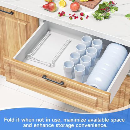 Foldable Water Bottle Drying Rack, Stainless Steel Tumbler Dryer Stand for Kitchen Counter, Multifunctional Space-Saving Cup Drainer for Water Bottles, Baby Bottles, Glasses & Reusable Bags (Silver)