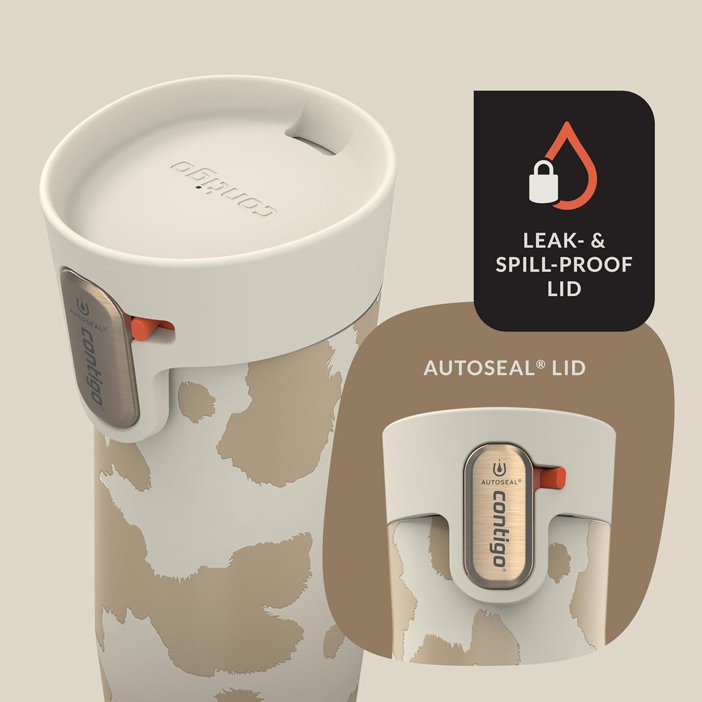 Contigo x Ally Love Stainless Steel Vacuum-Insulated Travel Mug with Autoseal and Easy Clean Lid, Spill-proof, Keeps Drinks cold 24 hrs & hot for 11 hrs, BPA Free, 16oz., West Loop 3.0, Licorice