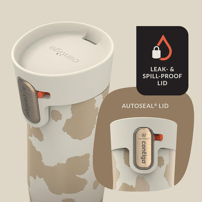 Contigo x Ally Love Stainless Steel Vacuum-Insulated Travel Mug with Autoseal and Easy Clean Lid, Spill-proof, Keeps Drinks cold 24 hrs & hot for 11 hrs, BPA Free, 16oz., West Loop 3.0, Licorice