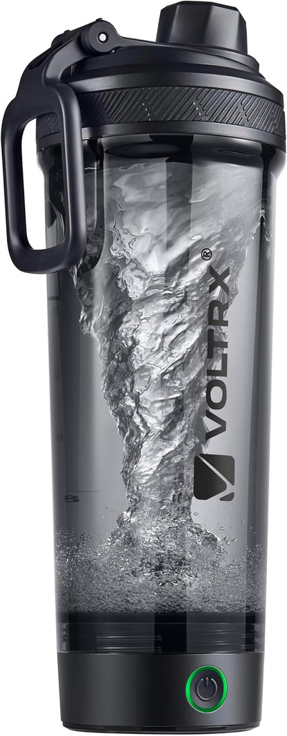 VOLTRX Electric Protein Shaker Bottle - USB Rechargeable Mixer Cup for Shakes and Meal Replacements, BPA-Free Tritan, 20oz