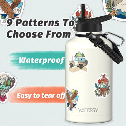 40oz Insulated Water Bottle (Cold for 48 Hrs),BPA Free&Leak Proof,Stainless Steel Water Flask,Water Jug with Straw Spout Lids for Gym,Hiking,Travel,Black Blue