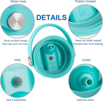 RRegeny Straw Lid for Hydro Flask Wide Mouth 32 40 oz, Lids with Flexible Handle compatible with HydroFlask, Replacement Sports Flex Cap Wide Mouth Top