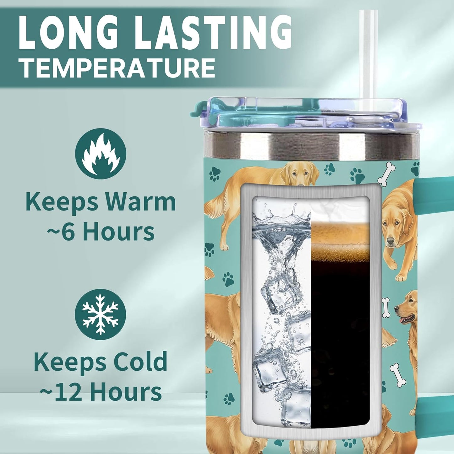 Beagle Gifts for Women Men, 40oz Stainless Steel Insulated Tumbler Travel Cup Mug, Funny and Unique Beagle Gifts for Dog Lover - Colors A