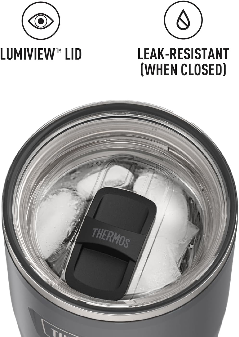 THERMOS ICON SERIES, Stainless Steel Tumbler with Slide Lock, 18 Ounce, Mystic Navy