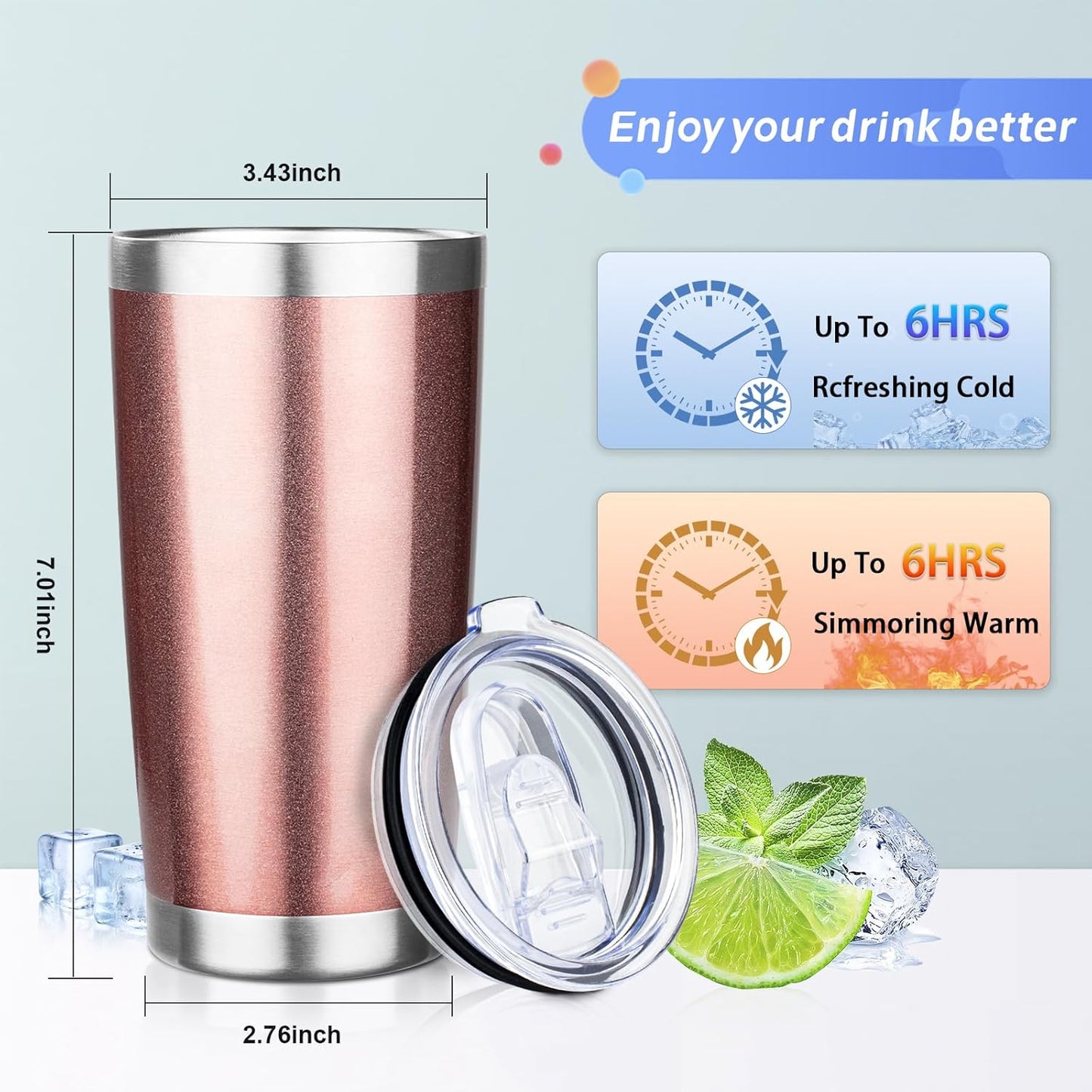20oz Tumbler with Straw and Brush, Stainless Steel Vacuum Insulated tumbler, Double Wall Insulated Coffee Tumbler for Outdoor, Home, Travel,Office (Buff,1pcs)