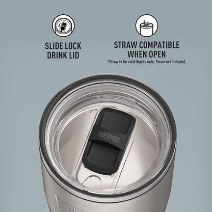 THERMOS ICON SERIES, Stainless Steel Tumbler with Slide Lock, 18 Ounce, Mystic Navy