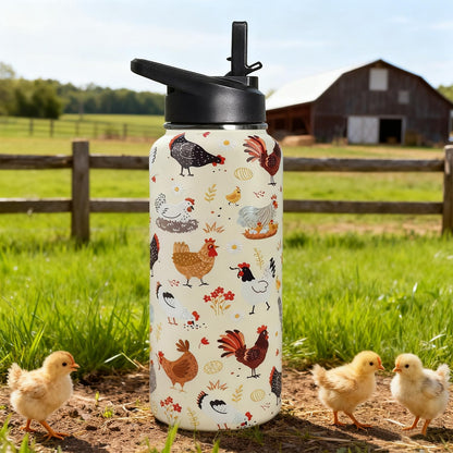 32 oz Pickleball Insulated Water Bottle with Straw - Pickleball Gym Hiking Sports Coffee Mug | Perfect Pickleball Gifts for Women, Pickleball Decor Accessories