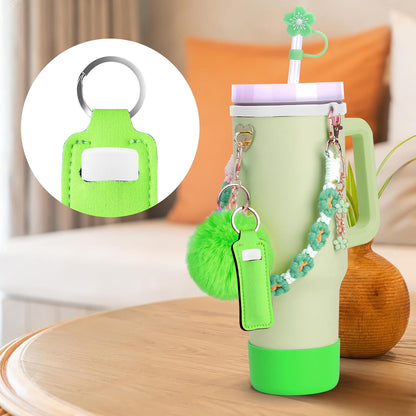 Mity rain Cup Accessories for Stanley Cup 30oz 40oz Tumbler with Handle, Including Water Bottle Handle Strap, Chapstick Holder, Boot, Keychain Charms, Straw Topper Cover Cap for Stanley (Purple)