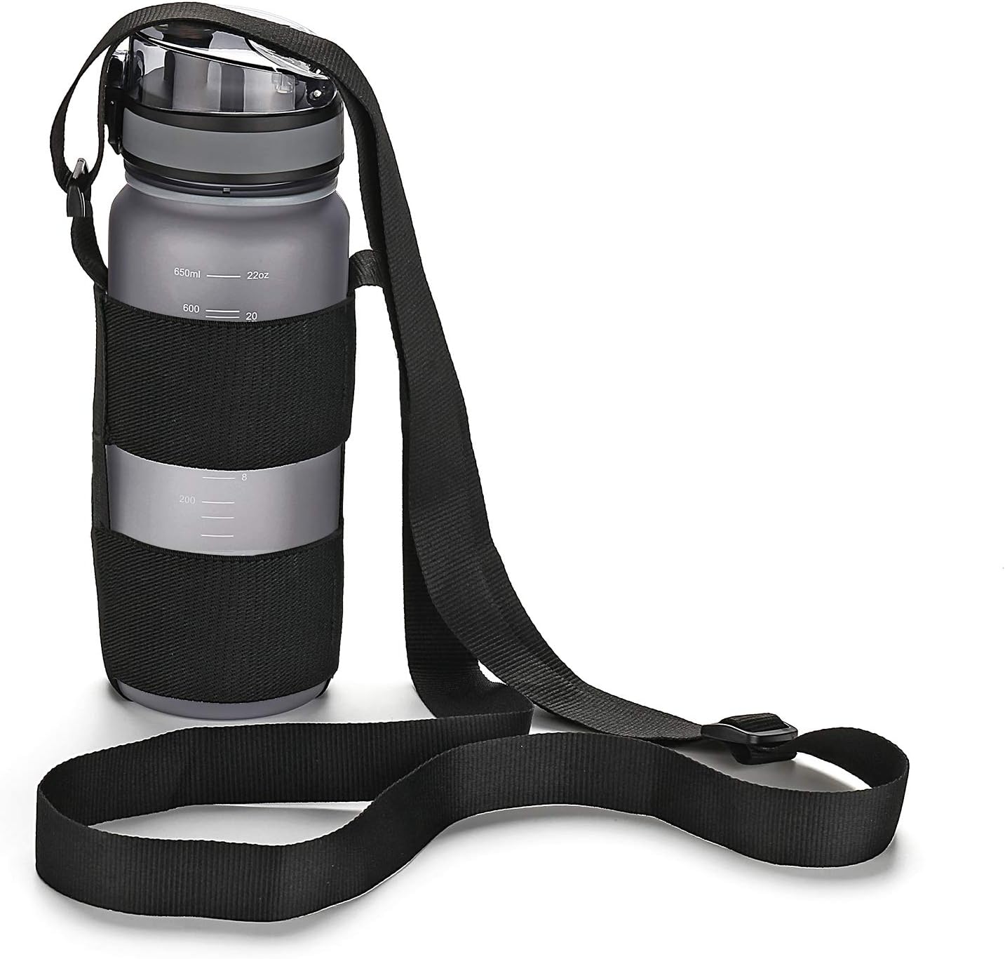 Universal Water Bottle Carrier Sling with Adjustable Shoulder Strap for Walking Short Hiking, Water Bottle Holder for 16-64 oz Wide Mouth Bottles (Exclude Water Bottle)