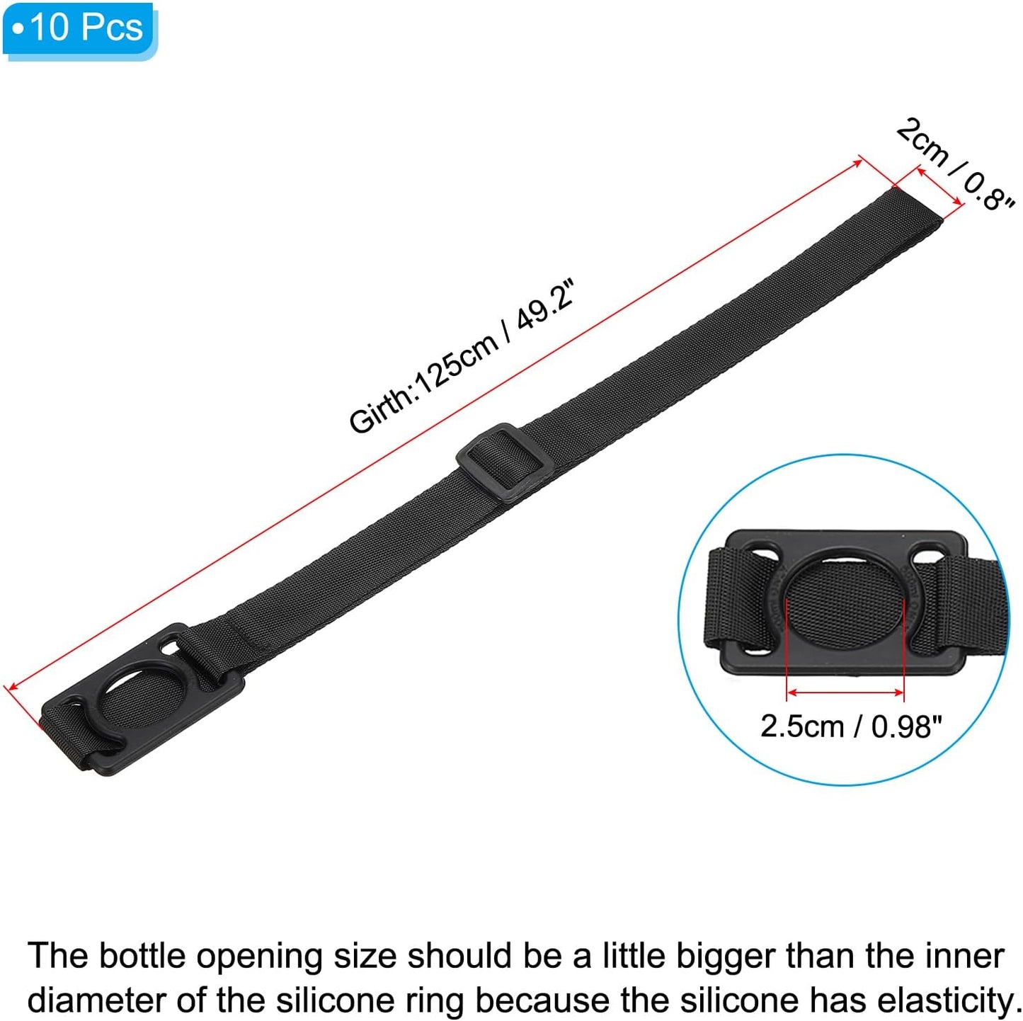 PATIKIL Water Bottle Lanyard, Adjustable Holder Shoulder Strap with Ring Buckle Carrier Clips for Walk Outdoor