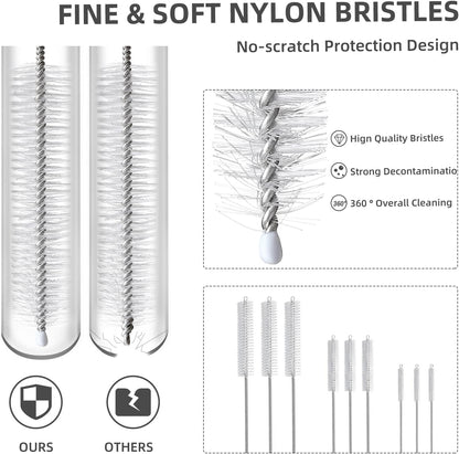9-Piece Straw Cleaner Brush Kit - for Stanley Mug 40, 30, 20 oz, (3-Size) Extra Long Pipe Cleaners, Straw Cleaning Brush for Tumbler, Sippy Cup, Bottle and Tube