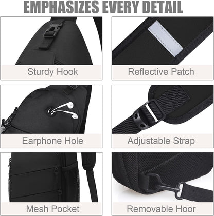 Pritent Crossbody Bags for Women Men Trendy Sling Bag Backpack Casual Chest Bag with Convertible Shoulder Strap