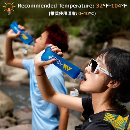 Azarxis TPU Soft Flask Collapsible Water Bottle Running Folding Gel Water Reservoir Handheld for Hydration Pack Hiking Cycling Climbing Jogging Marathon Trail Race