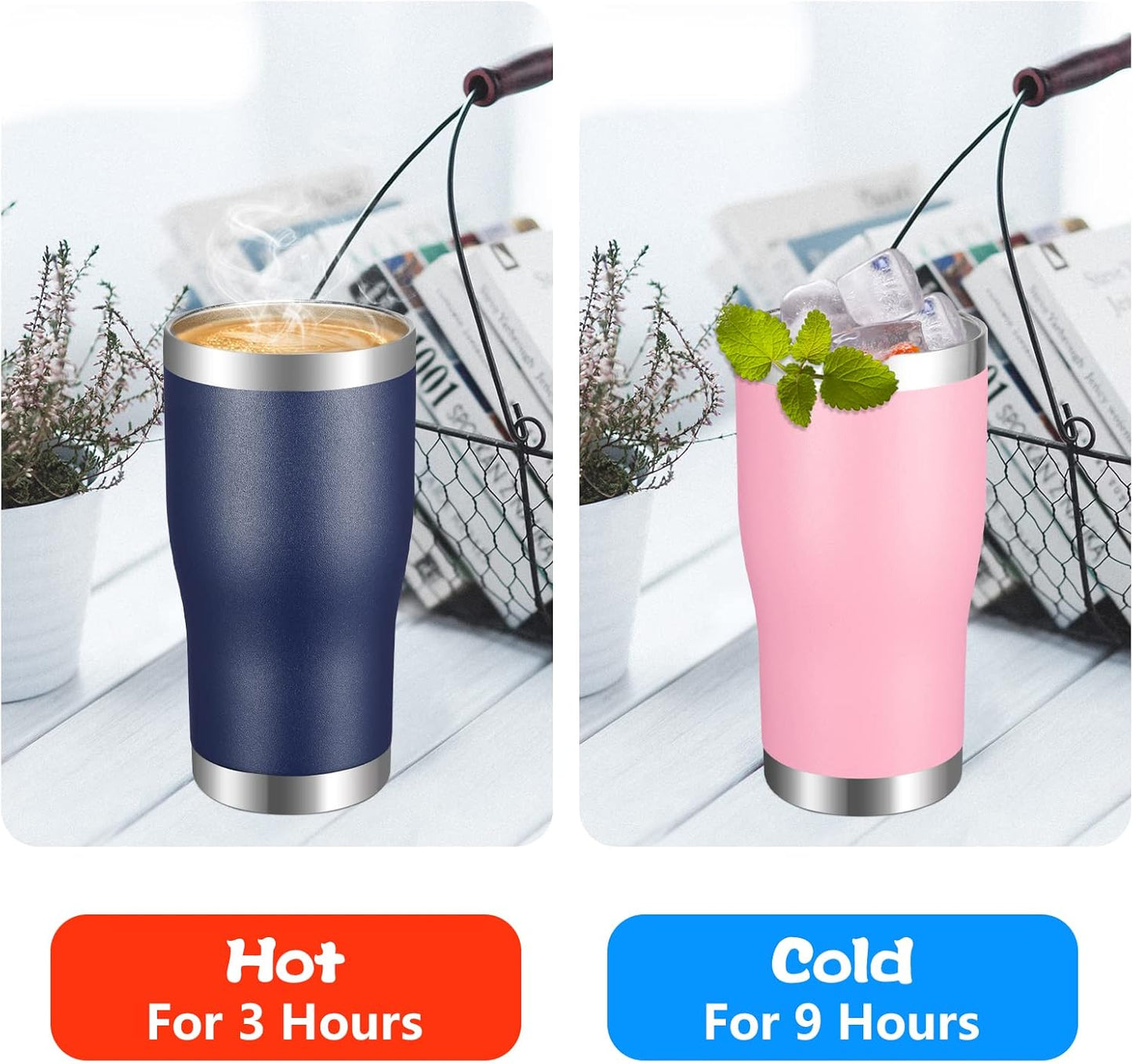 VEGOND 20oz Tumbler Stainless Steel Tumbler Cup with Lid And Straw Vacuum Insulated Double Wall Travel Coffee Mug(Orange 1 Pack)