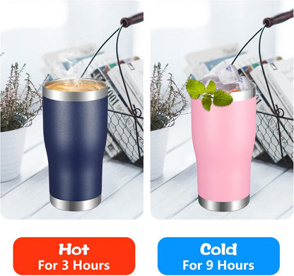 VEGOND 20oz Tumbler Stainless Steel Tumbler Cup with Lid And Straw Vacuum Insulated Double Wall Travel Coffee Mug(Orange 1 Pack)