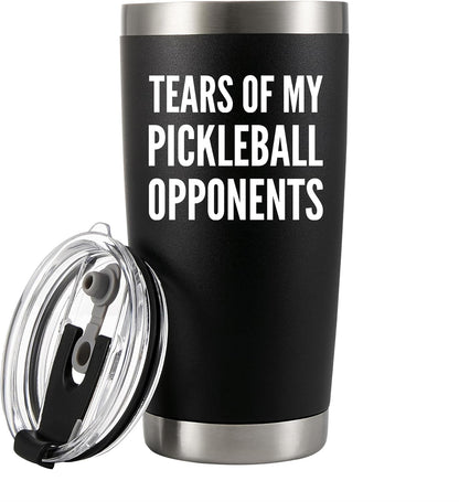 Panvola Tears of My Pickleball Opponents Tumbler Sports Player Coach Gifts Vacuum Insulated Stainless Steel Tumbler With Removable Lid And Straw (30 oz)