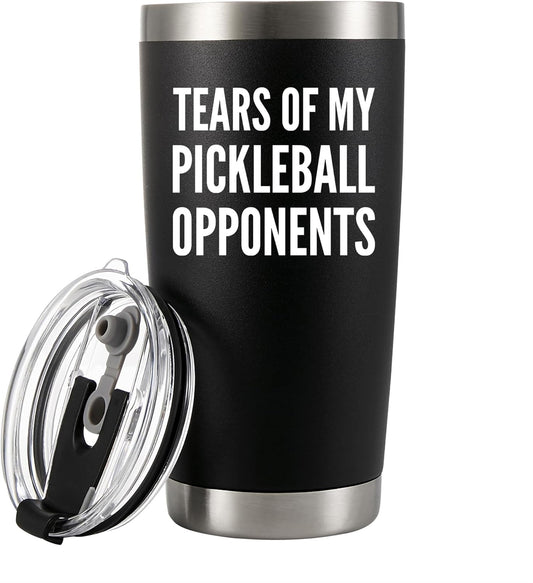 Panvola Tears of My Pickleball Opponents Tumbler Sports Player Coach Gifts Vacuum Insulated Stainless Steel Tumbler With Removable Lid And Straw (30 oz)