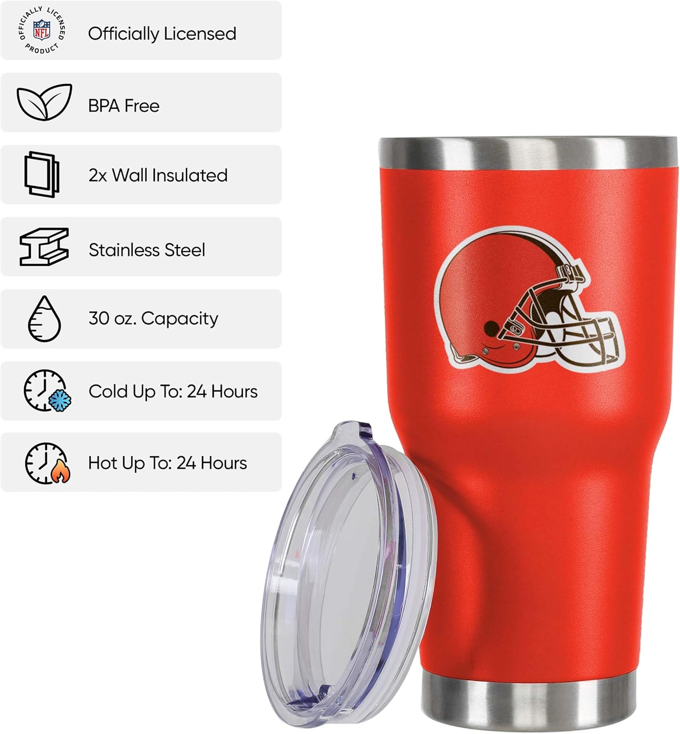 FOCO NFL Team Logo 30oz Insulated Stainless Steel Travel Mug Tumbler