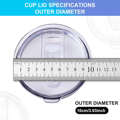 2 Replacement Lids for Stainless Steel Tumbler Travel Cup - Fits OF Inner diameter 3.7 to 3.74 INCH Yeti Rambler and others (Transparent) (30 OZ)